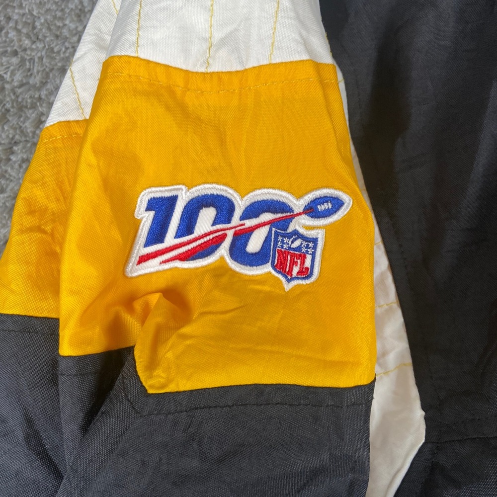 Vintage Starter Pittsburgh Steelers Windbreaker Men XL Black NFL Anorak Jacket - Picture 7 of 12